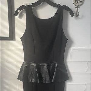 Black aqua peplum dress